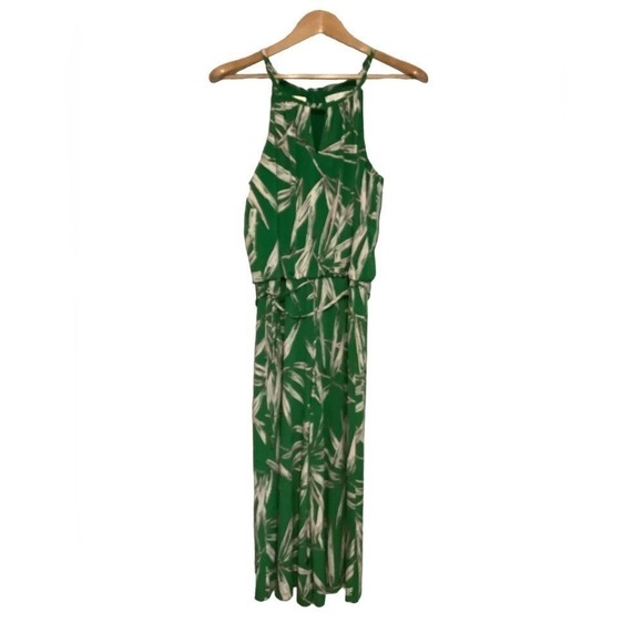 London times green one piece romper jumpsuit capri tropical cruise size 8 - Picture 2 of 6